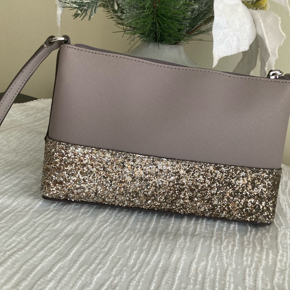 1. Kate Spade Glitter Crossbody Bag – Taupe Gold - Picture 6 of 12
